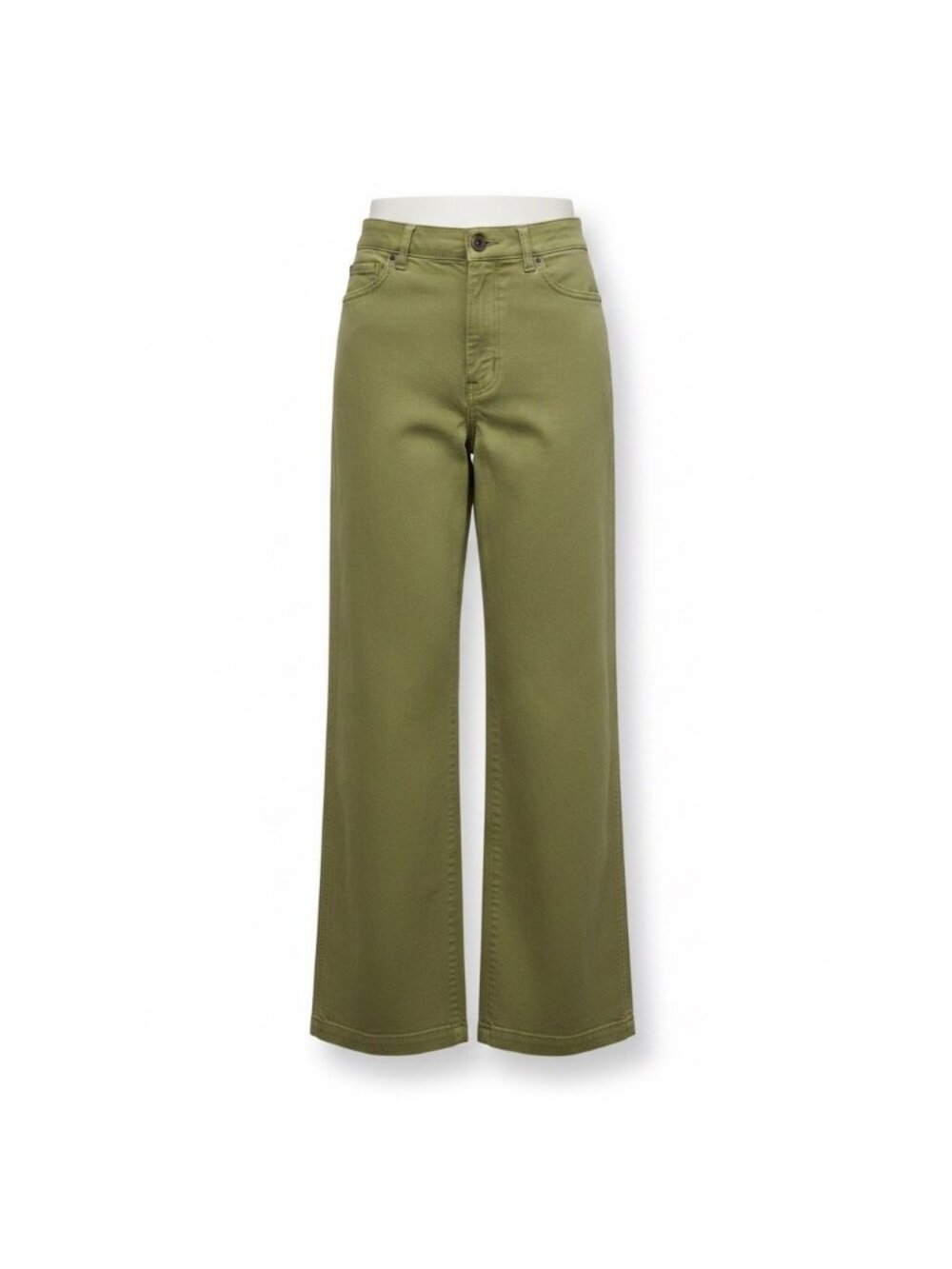 Madewell Womens Olive Cotton Blend Emmett Wide-Leg Pants Casual Outfit Size 25